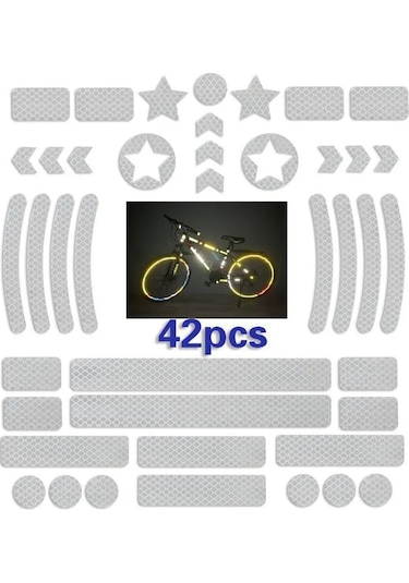 Ftt-kırmızı-bisiklet Gövde Yansıtıcı Etiket Gece Güvenlik Izgarası Şerit Uyarı Mtb Scooter Kask Etiket Bandı Bisiklet Tekerleği Konuşmacı Yansıtıcı Kırmızı