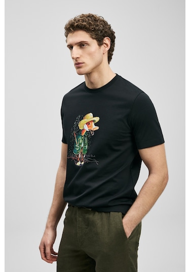 Lufian Duck Modern Grafik T- Shirt Siyah Siyah 111020292100100 Siyah