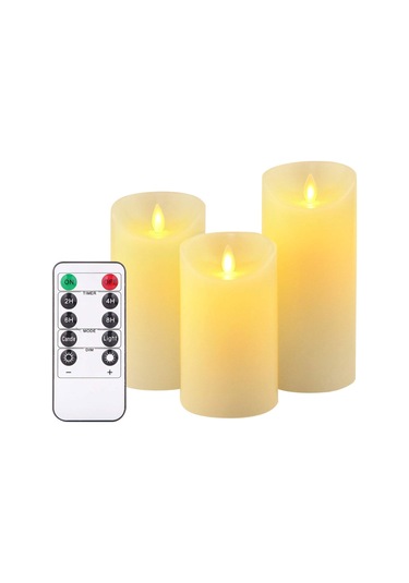 Geeroyoo "3'lü Uzaktan Kumandalı Led Mum Seti - Noel Ve Parti Dekorasyonu İçin Sıcak Beyaz Işık" Diğer