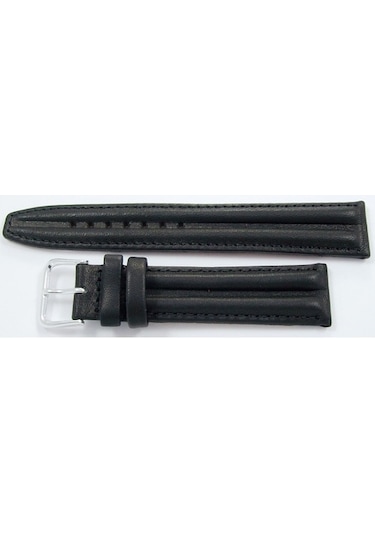 Upper Deri Saat Kayışı 18Mm Siyah Saat Kordonu Çift Fitilli Spor
