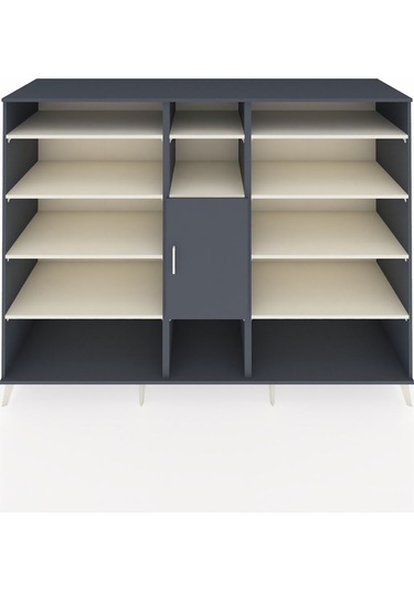 Kronos Dolap 12 Raflı Tek Kapaklı 220x59x163 Antrasit-antrasit/a Antrasit-antrasit/aytaşı