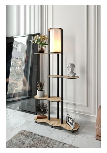 Ravilo Travers Raflı Lambader Meşe