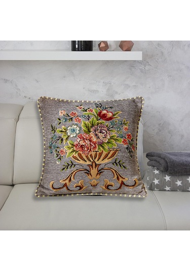 Suntek 48x48cm Makinede Yıkanabilir Dekoratif Yastık Gri Gri