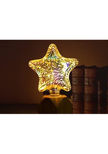 Hangfox E27 Led 4w Yıldız Şekilli Renkli Atış Aydınlatması, Cam Ve Aluminyum Gövde, 50000 Saat Ömür, 85-265v Gümüş