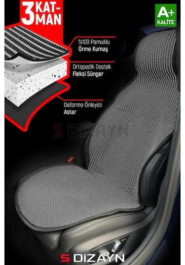 S-dizayn Oto Koltuk Koruyucu Kılıf Set Füme Universal 2+3 Parça Ön Arka