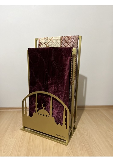 Safa Premium Ön Korumalı Seccade Askısı, Seccadelik Gold Siyah