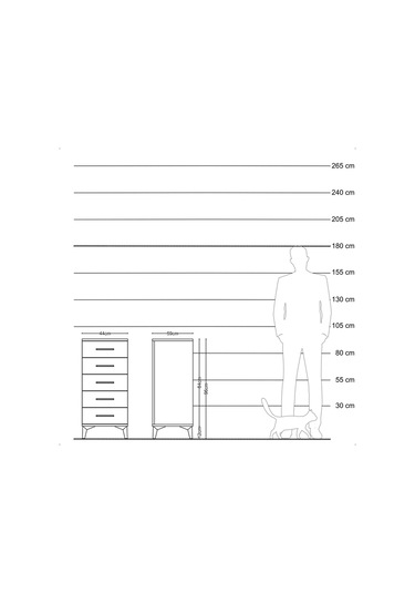 Kronos Komodin 5 Çekmeceli 44x59x96 Aytaşı-antrasit Aytaşı