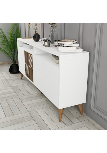 Milan 160cm Konsol - Beyaz / Beyaz