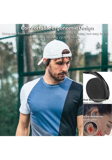 Kablosuz Bluetooth Kulaklık Katlanabilir Hafif Kulaklık Siyah