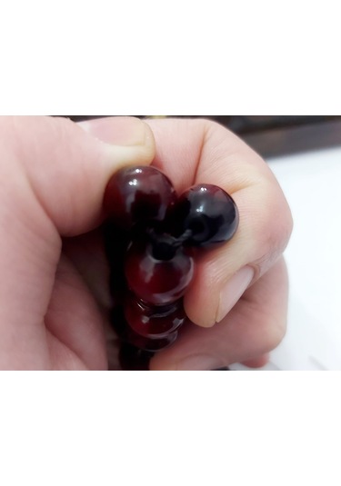 Osmanlı Benzetme İst.kesim Sıkma Kehribar Tesbih Ölçü 10.5x11.5