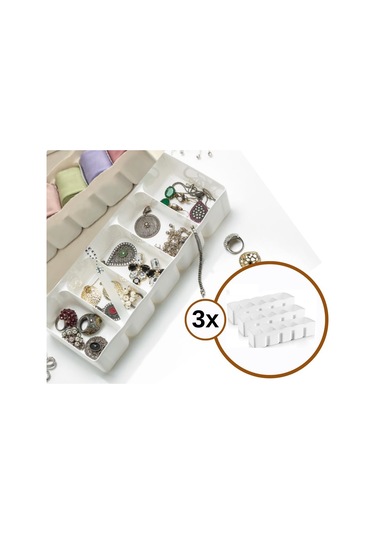 Flosoft 3’lü 5 Bölmeli Organizer Geniş Set Beyaz