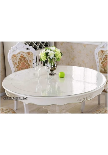 Ceren Muşamba Şeffaf 1.4 MM Kalın Pvc Kaymaz Masa Örtüsü Koruyucu