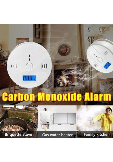 Kosona Ev İçin Karbon Monoksit Alarmı - Co Sızıntı Tespit Cihazı, 85db Alarm, Lcd Ekran, Akıllı Güvenlik Koruma