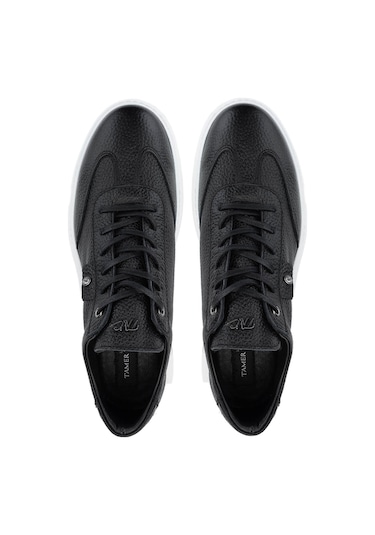 Tamer Tanca Erkek Hakiki Deri Siyah Floter Sneakers & Spor Ayakkabı 352 22350 Erk Ayk Y25 Sıyah Fltr Siyah