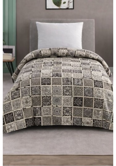 Tek Kişilik Pike Yatak Örtüsü %100 Pamuk 170x230 Kahverengi