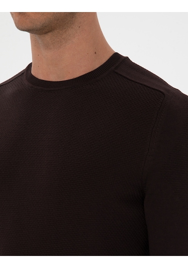 Pierre Cardin Erkek Koyu Kahverengi Kazak /triko 50315763-vr084 Koyu Kahverengi