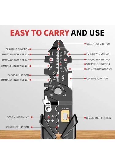 Wiretools Kablo Soyacağı Ve Krimp Kolu Olan Pense 251295509