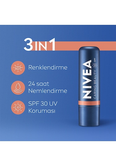 Nivea Renkli Dudak Bakım Kremi ve Yanak Balmı SPF30 Nude