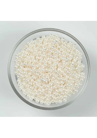 Krem Lüks Plastik İnci 8mm 100gr, 450 Adet