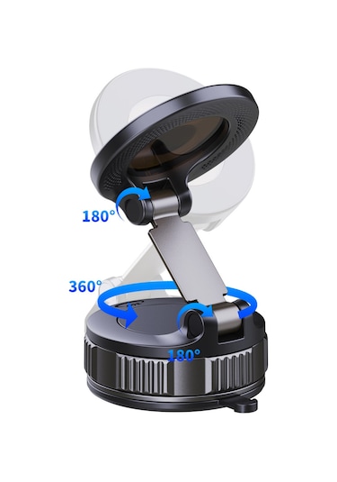 Geeksen 2025 Güncellenmiş N52 Mıknatıslı Araç Telefon Tutucu - Vakum Emici, 360 Dönebilen, Isı Dayanıklı, Evrensel Uyumlu