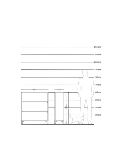 Hyperion Komodin 2 Raflı 60x44x106 Aytaşı-çam Aytaşı