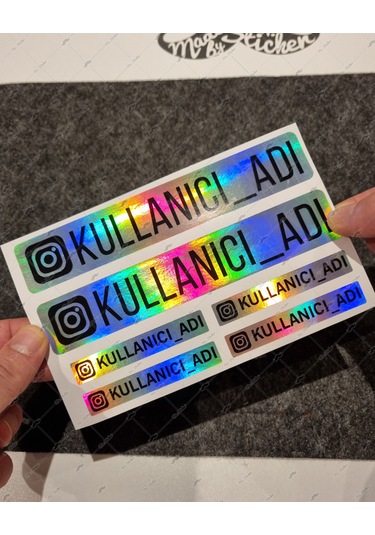Hologram Instagram Kullanıcı Adı Sticker Seti 6 Parça Hlg40 Bay Etiket ...
