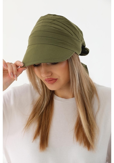 Safari Bağlamalı Haki Siperli Bandana Vizör Haki