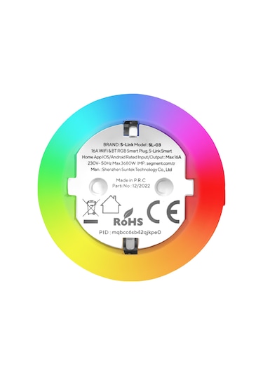 S-link Sl-03 16a Akım Korumalı Akıllı Priz Rgb Işıklı 2.4 G Wıfıbt Tuya Destekli