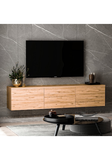 Neon 3 Kapaklı Duvara Monte Tv Ünitesi, Tv Sehpası Antrasit Mermer Desen - Atlantik Çam Atlantik Çam Neon 3 Kapaklı Duvara Monte Tv Ünitesi, Tv Sehpası Antrasit Mermer Desen - Atlantik Çam Atlantik Çam
