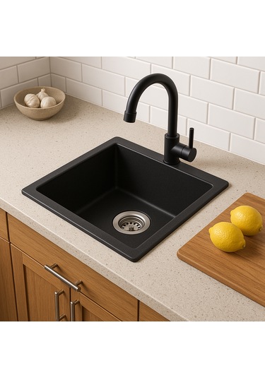 Bloom Platin 400 Granit Eviye Siyah 40 x 40 CM