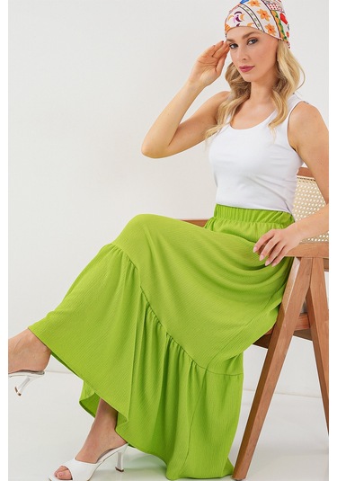 1886 Uzun Örme Etek - E.yeşil Yeşil