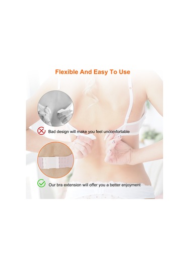 Shineyee Sütyen Uzatma Klipsi Seti - 8 Parça, 3 Sıra Tasarım, Çeşitli Renkler