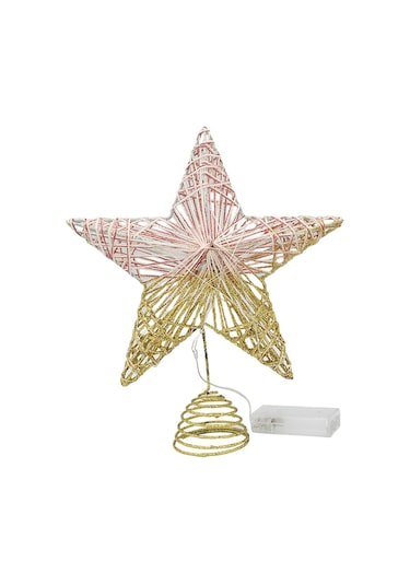 Suntek Ağacı Topper İç Mekan Kullanımı Işıklı Yılbaşı Dekorasyon Altın 20 CM