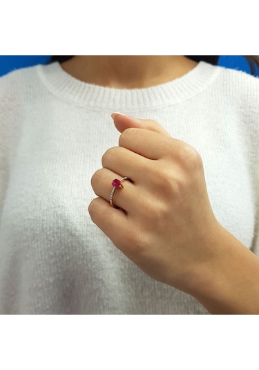 Lova Pırlantalı Damla Yakut Yüzük - 1020285