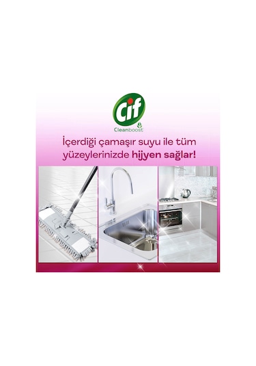 Cif Jel Tüm Yüzeyler için Çamaşır Suyu Katkılı Çiçek Ferahlığı 4 x 750 ML