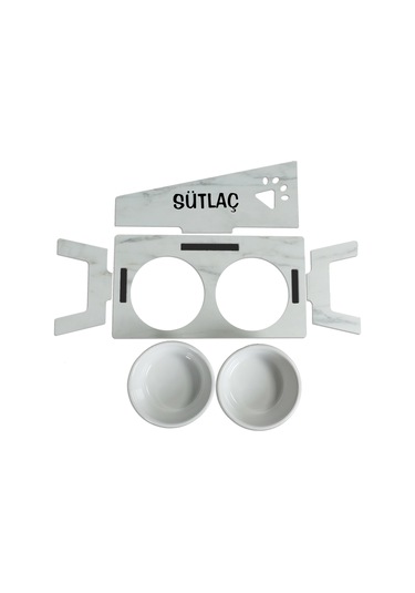 Realwood Suya Dayanıklı Seramik Kaseli İsimli Kedi Köpek Mama Kabı Stantı