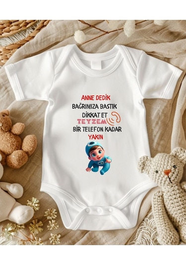 Lupi İsimli Zıbın Yazılı Bebek Zıbın Beyaz-gümüş Beyaz