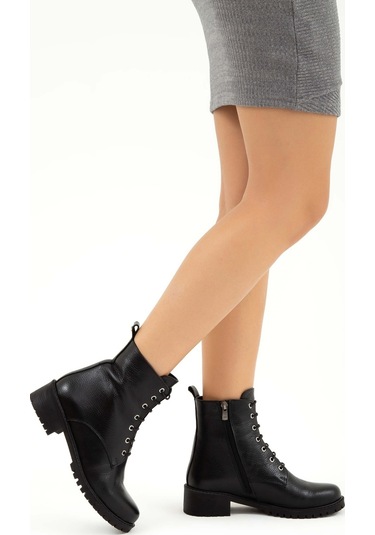 Tamer Tanca Kadın Hakiki Deri Siyah Floter Casual Bot 33 Tnc1996 Bn Bot Sk22/23 Sıyah Floter Siyah
