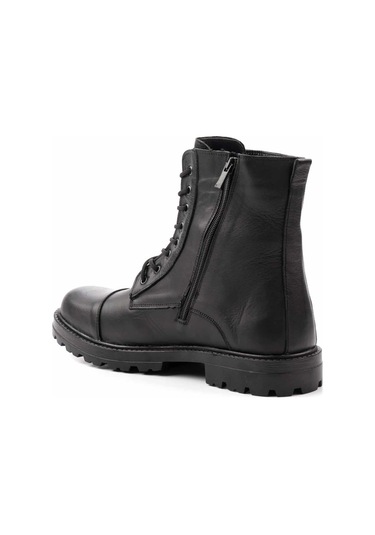 Siyah Hakiki Deri Erkek Bot & Bootie E02733083503 Siyah