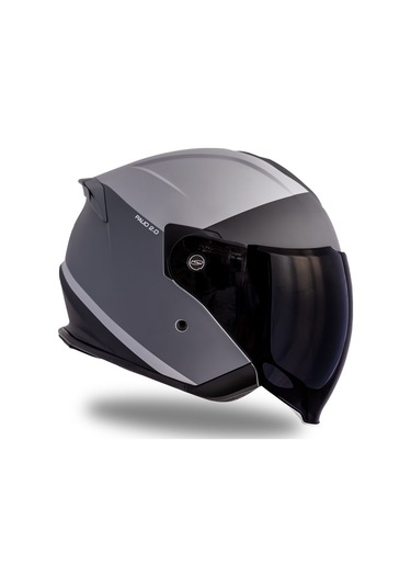 Palio 2.0 Scout Mat Titanyum-siyah Güneş Vizörlü Açık Kask C1 Siyah