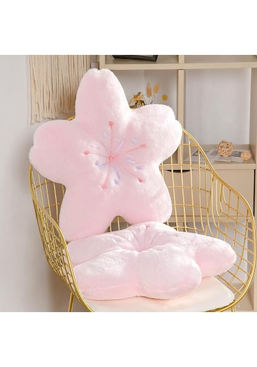 Singree Pembe Pamuklu Kiraz Flanel Dekoratif Yastık - 45 Cm X 45 Cm Pembe