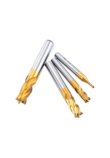 Sones 10 Adet/takım Yüksek Hızlı Çelik Ve Alüminyum Uç Yüzey Frezeleme Kesici Düz Şaftlı Titanyum Kaplamalı Frezeleme Kesici