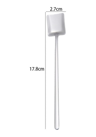 Dancemonkey Yaratıcı Ahşap Kaşık 2 Adet Paslanmaz Çelik Kahve Bar Buz Kaşığı Metal