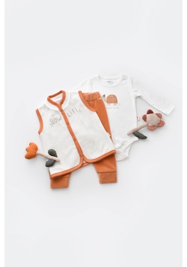 BabyCosy Kaplumbağa Kadife Yelek Seti Csyk6025 001
