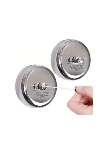 Elmpaly İki Paslanmaz Çelik Uzatılabilir Çamaşır İpi 2.8m/110inch Nylon İp İçin İç Dış Kullanım Ahşap