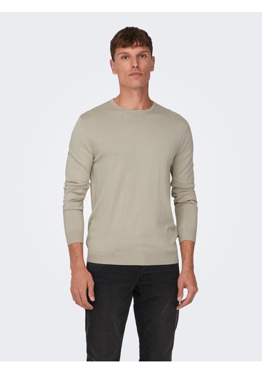 Only & Sons Erkek Bisiklet Yaka Regular Fit Kazak - 22020088 Siyah