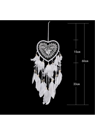 Sones Yaratıcı El Dokuma El Sanatları Rüya Yakalayıcı Ev Araba Duvar Asılı Dekorasyon, Tür:ışıklı Beyaz