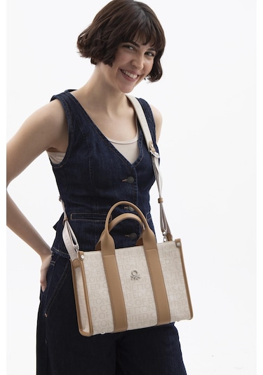 Benetton Kadın El Çantası Bnt1596 Bej Camel Bej Camel Çok Renkli