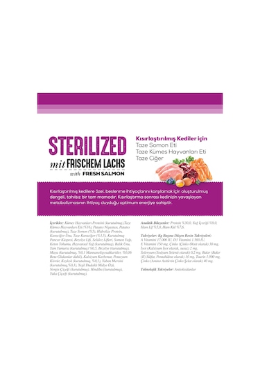 Nutri Feline Somonlu Kısırlaştırılmış Yetişkin Kedi Maması 2 KG