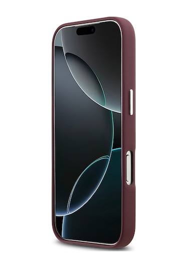 İphone 17 Pro Uyumlu Kılıf Bmw Lisanslı M-safeli Metal Logolu Tam Kaplama Deri Kapak Kırmızı Kirmizi